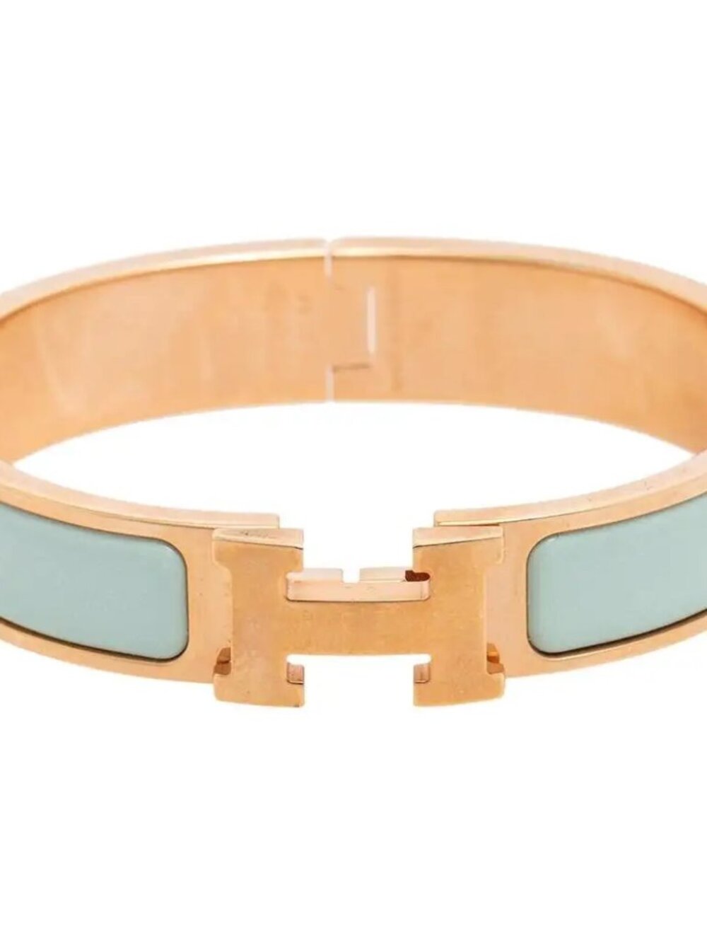 Hermes Clic  H Bracelet Baby Blue/Rose Gold